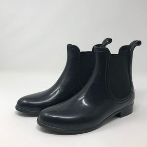 Black Chelsea Rubber Rain Boots Womens SZ 6.5